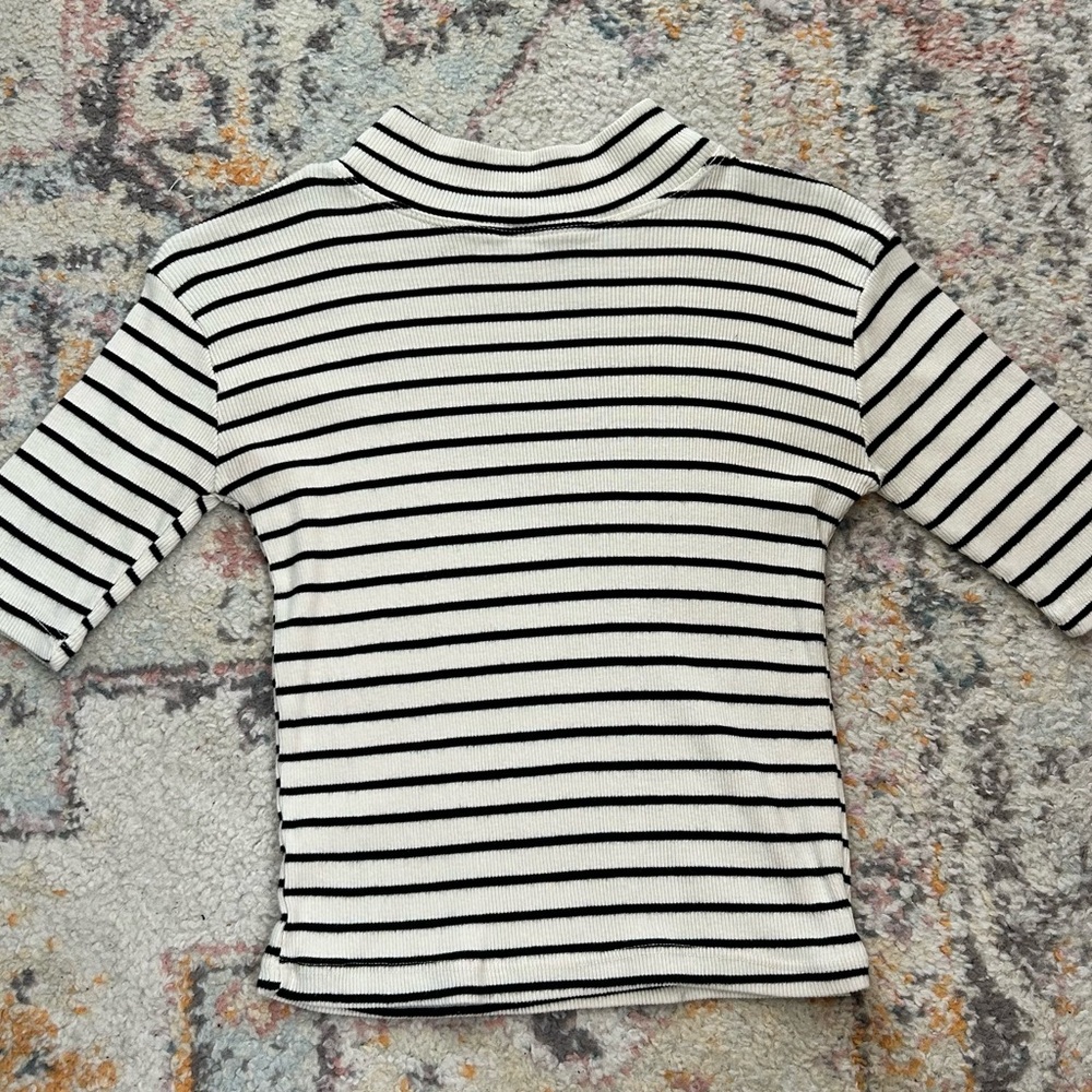 Brandy Melville Striped Black and White Shirt